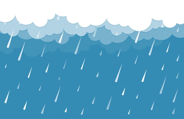 Free vector clouds with rainfall background design