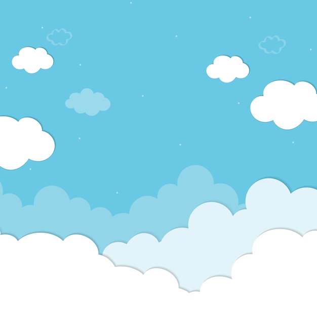 Бесплатное векторное изображение Облачно синий фон