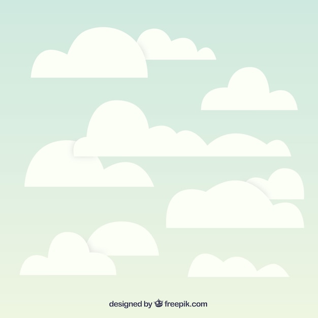 Cloudy sky background in flat design