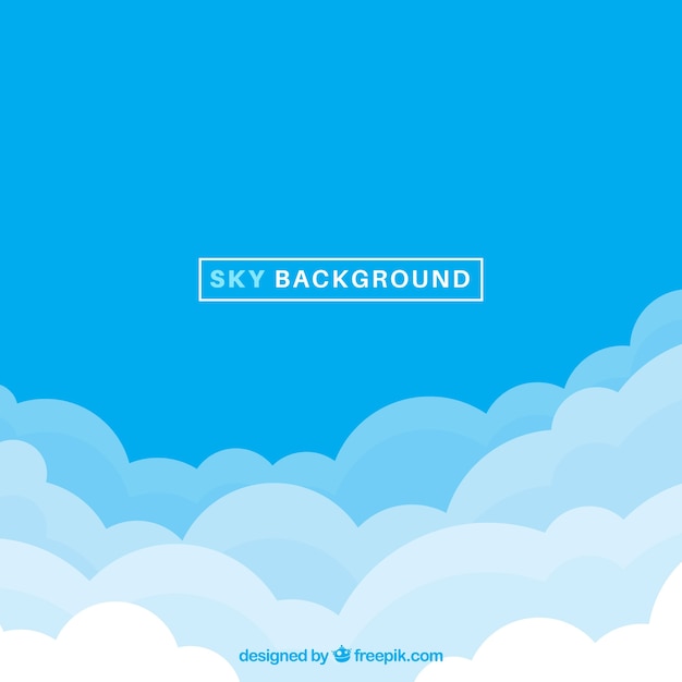 Cloudy sky background in flat design