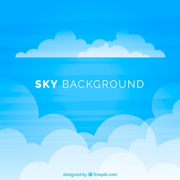 Free vector cloudy sky background in flat style