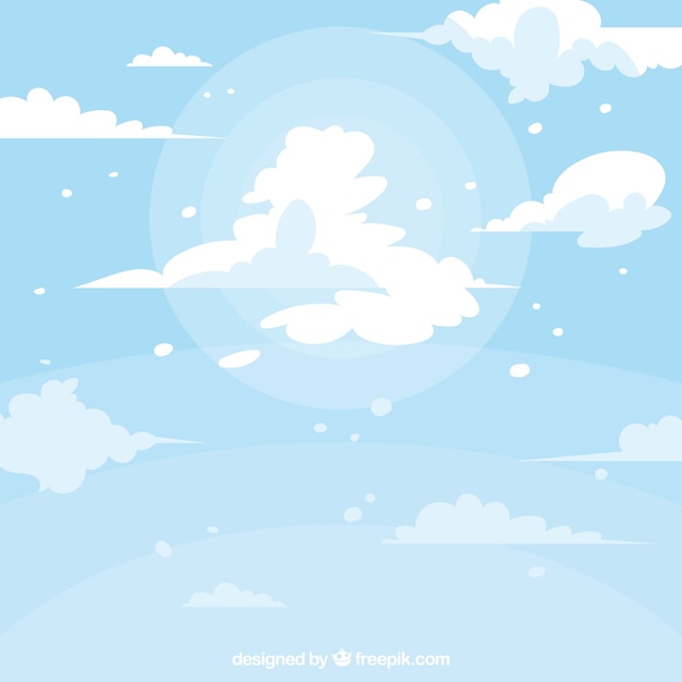 Free vector cloudy sky background in flat style