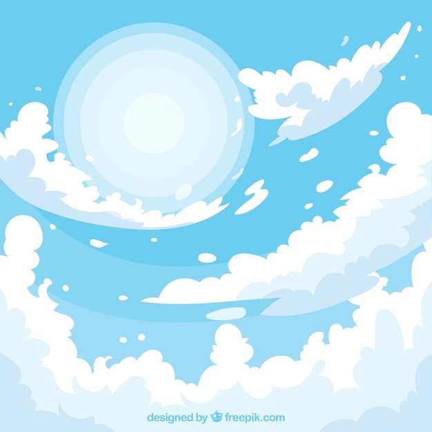 Free vector cloudy sky background in flat style