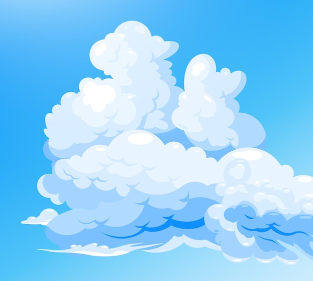 Cloudy sky on blue background