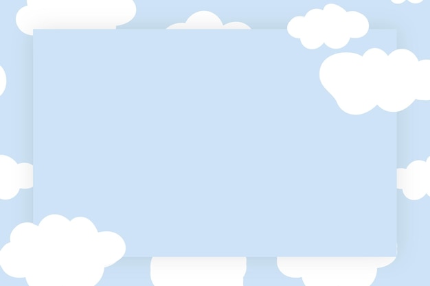 Cloudy sky frame  in cute pastel pattern