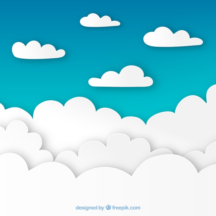 Free Vector cloudy sky in paper style