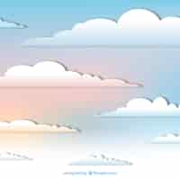 Free vector cloudy sky in paper style