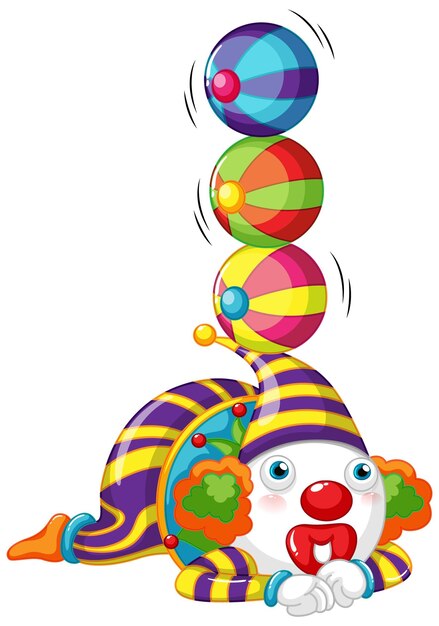 Free vector clown cartoon character isolated