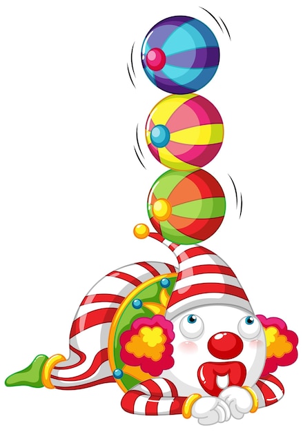 Clown cartoon character isolated