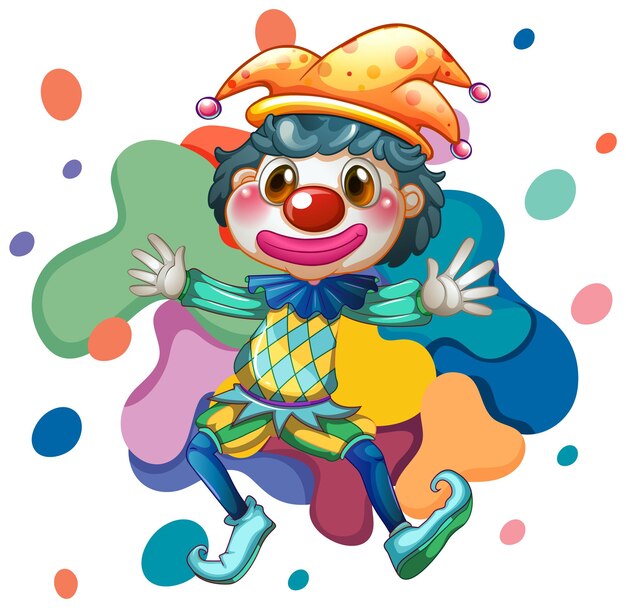 A clown cartoon colourful character