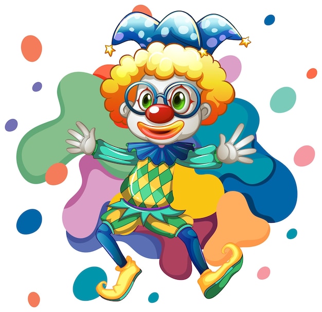 Клоунский мультяшный красочный персонаж