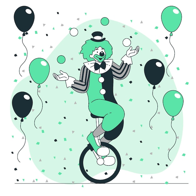 Free vector clown concept illustration