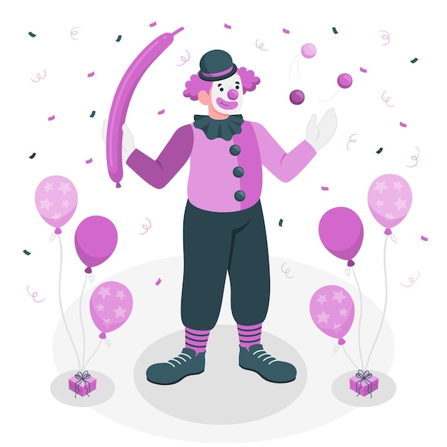 Vettore gratuito illustrazione del concetto di clown