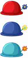 Free vector clown hats on white background