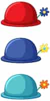 Free vector clown hats on white background