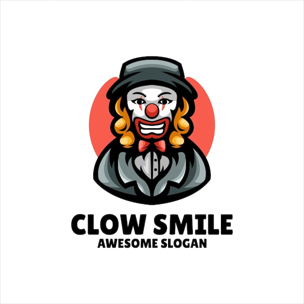 Free vector clown head mascot illustration logo design