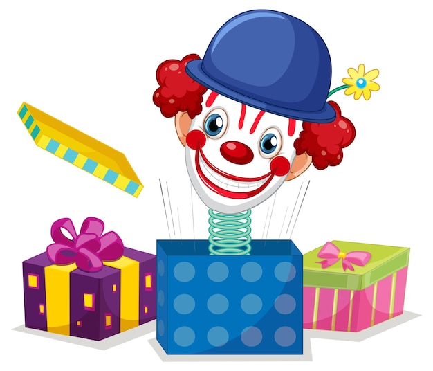 Free vector clown jack in the box toy