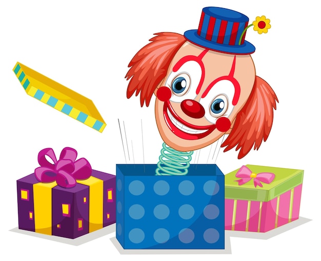 Free vector clown jack in the box toy