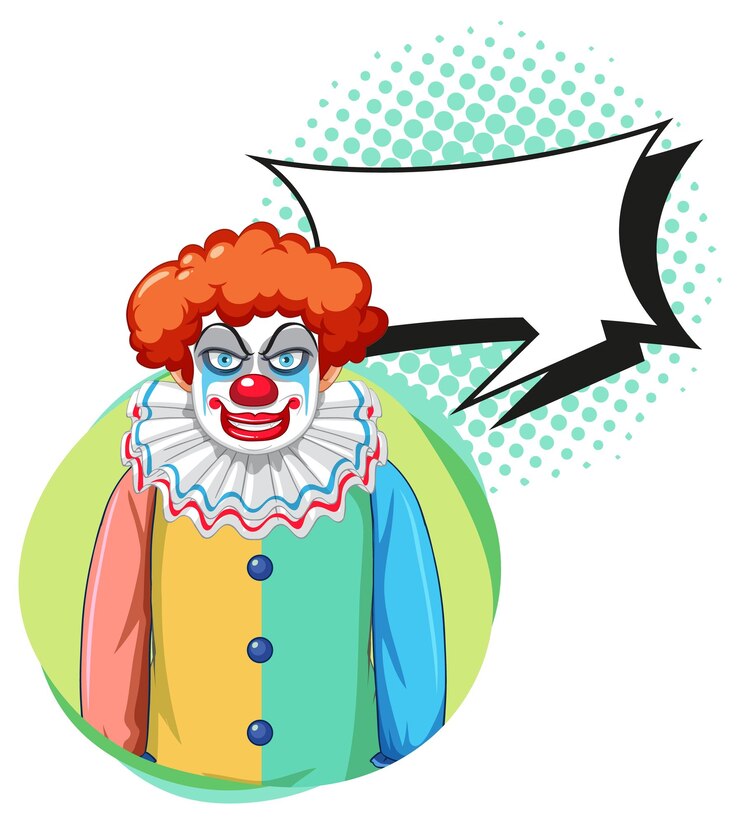 Free Vector clown with bubble speech