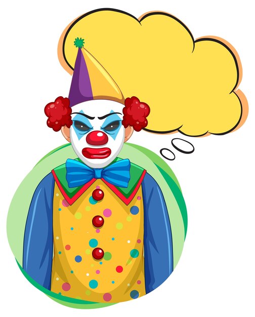 Clown with bubble speech