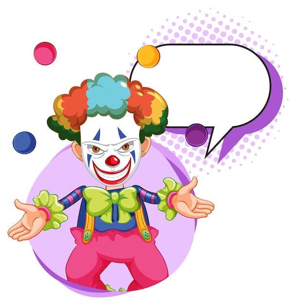 Clown with bubble speech