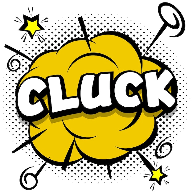 Яркий шаблон cluck comic с речевыми пузырями на красочных рамах