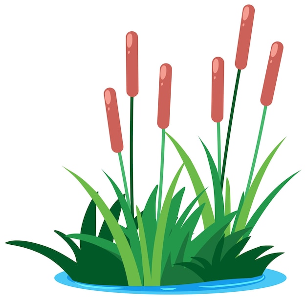 Clump of flower grass in cartoon style