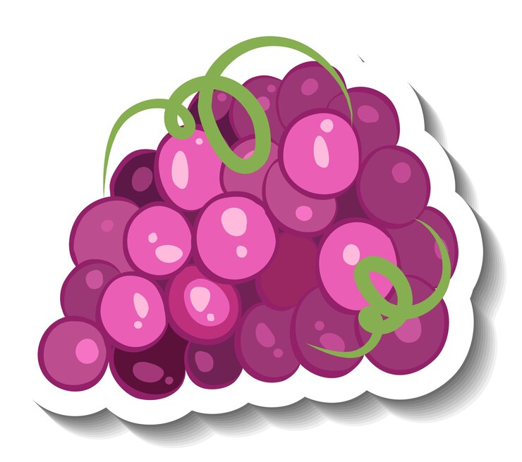 Free Vector cluster of grapes in cartoon style