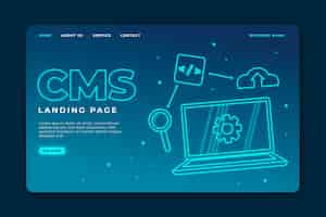 Vettore gratuito modello web di concetto di cms