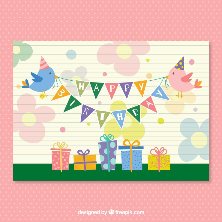 무료 Vector cmyk 생일 파티 카드