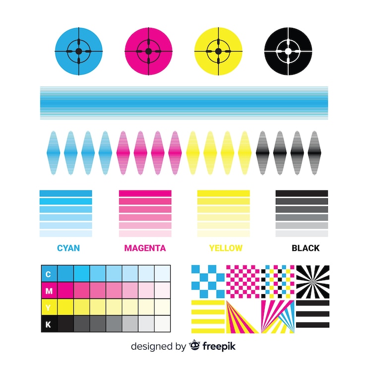 Free Vector cmyk calibration element collection