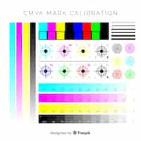 Free vector cmyk calibration element collection