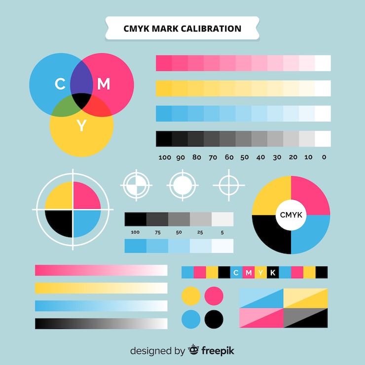 Free Vector cmyk calibration element collection