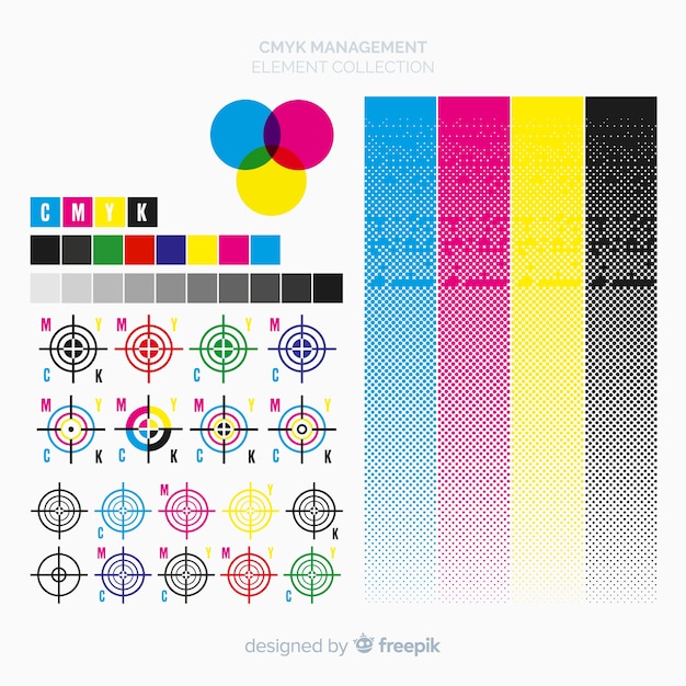 Free vector cmyk calibration element collection