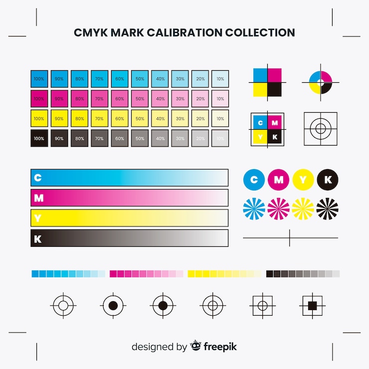 Free Vector cmyk calibration element collection