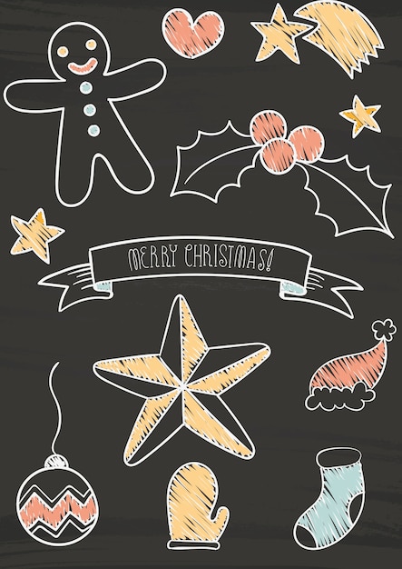 CMYK Christmas card with drawings