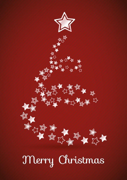 Free vector cmyk christmas card with stars