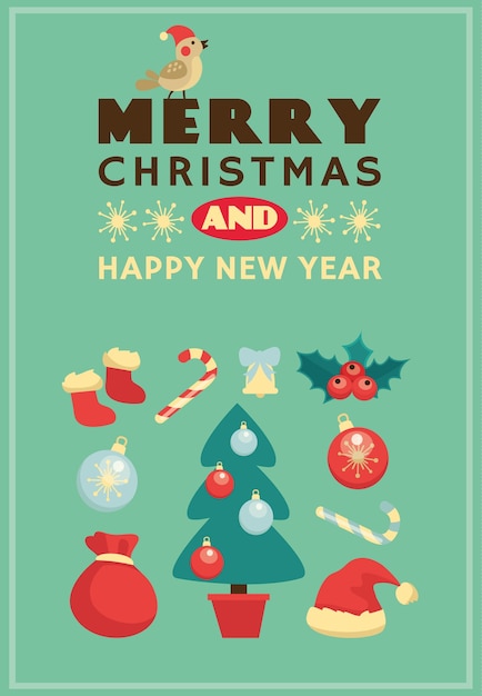 Vector Templates: Free CMYK Christmas Greeting Card Vector Download