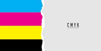 Free vector cmyk color lines in paper torn style