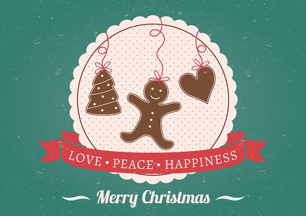 Free vector cmyk grunge style christmas card