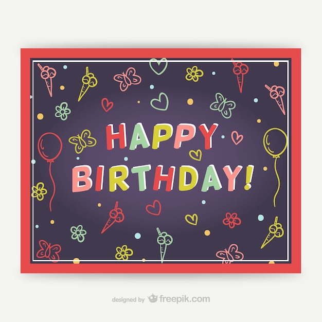 Free vector cmyk happy birthday card