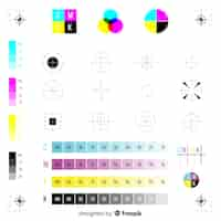 Free vector cmyk mark calibration collection