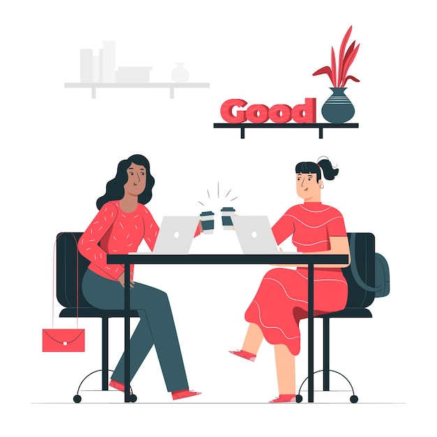 Co-workers illustration concept