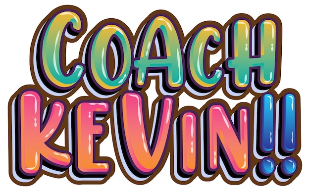 무료 벡터 coach kevin 로고 텍스트 디자인