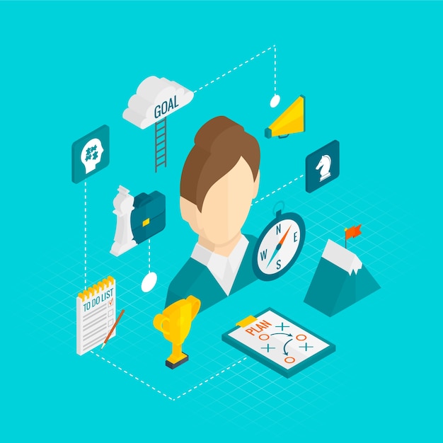 Coaching business isometric icon