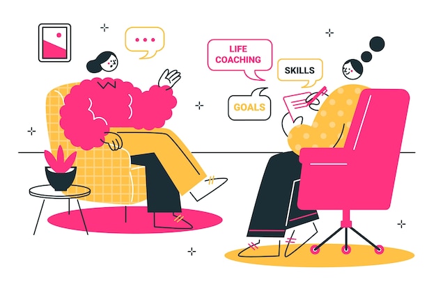 Vettore gratuito illustrazione del concetto di coaching