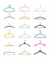 Free vector coat hangers of different shapes vector illustrations set