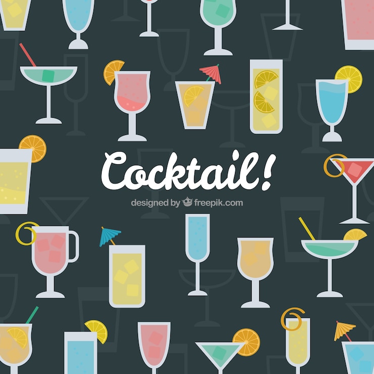 Free Vector cocktail background in flat design