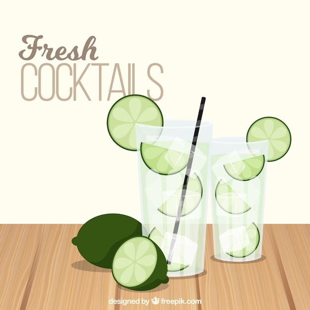 Free vector cocktail background with lime