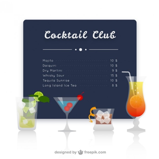 Vettore gratuito cocktail club